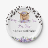 Heilige Koe Bloemen Verjaardag Papieren Bordje (Voorkant)