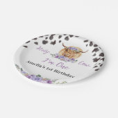 Heilige Koe Bloemen Verjaardag Papieren Bordje (Gekanteld)