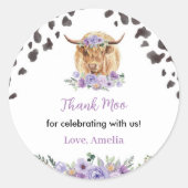 Heilige Koe Bloemen Verjaardag Sticker Labels (Voorkant)