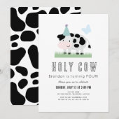 Heilige Koe Blue Party Pet Butterfly Boy Birthday Kaart (Voorkant / Achterkant)