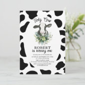 Heilige Koe Boerderij Birthday Uitnodiging (Staand voorkant)