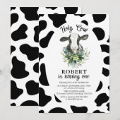 Heilige Koe Boerderij Birthday Uitnodiging (Voorkant / Achterkant)