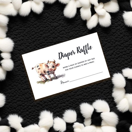 Heilige Koe Boerderij Dier Baby shower Luier Raffl Informatiekaartje
