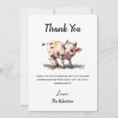 Heilige Koe Boerderij Dier Schattigee Baby Koe Bab Bedankkaart (Voorkant)