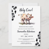 Heilige Koe Boerderij Dier Thema Baby shower Kaart (Voorkant)