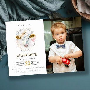 Heilige Koe Boerderij Kinder Foto Elke zondag Uitn Bedankkaart