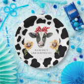 Heilige Koe Boerderij Zonnebloem Papieren Bordje (Feest)