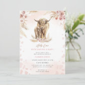 Heilige Koe Boho Baby Shower Kaart (Staand voorkant)
