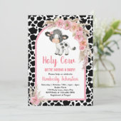 Heilige Koe boho baby shower roze boerderij meisje Kaart (Staand voorkant)