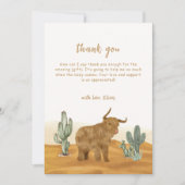 Heilige Koe Boho Cactus Desert Baby shower Bedankkaart (Voorkant)