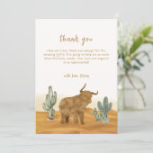 Heilige Koe Boho Cactus Desert Baby shower Bedankkaart (Staand voorkant)