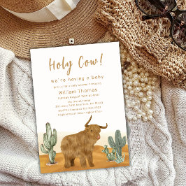 Heilige Koe Boho Cactus Desert Baby shower Kaart
