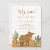 Heilige Koe Boho Cactus Desert Baby shower Kaart (Voorkant)