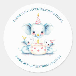 Heilige Koe Boho Greenery Highland Koe 1e Verjaard Ronde Sticker