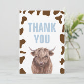 Heilige Koe, bruine koe, gedrukt Hartelijk dank Bedankkaart (Staand voorkant)