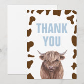 Heilige Koe, bruine koe, gedrukt Hartelijk dank Bedankkaart (Voorkant / Achterkant)