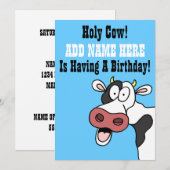 Heilige Koe Cartoon Verjaardag Kaart (Voorkant / Achterkant)