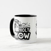 Heilige Koe Cute Engel Koe Mug – Grappig Zwart & W Mok (Voorkant links)