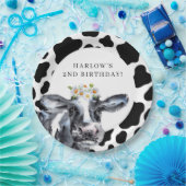 Heilige Koe Daisy Country Boerderij Birthday Papieren Bordje (Feest)