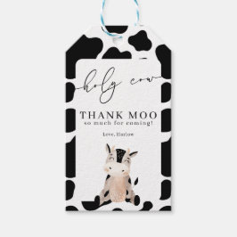 Heilige Koe Dank Moo Birthday Cadeaulabel