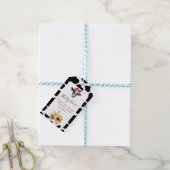 Heilige Koe Dank Moo Sunflower Birthday Cadeaulabel (Met Touw)