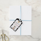 Heilige Koe Dank Moo Sunflower Birthday Cadeaulabel (Met Touw)