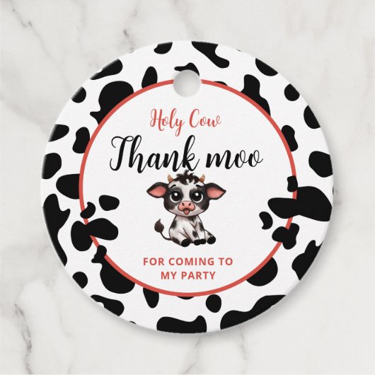 Heilige koe, dank Moo voor zijn komst Bedankjes Labels (Voorkant)