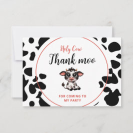 Heilige koe, dank Moo voor zijn komst Bedankkaart
