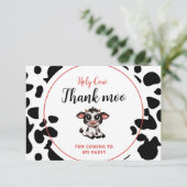 Heilige koe, dank Moo voor zijn komst Bedankkaart (Staand voorkant)