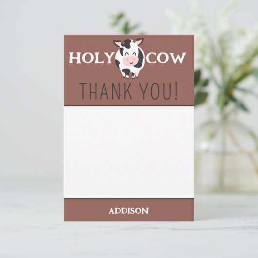 Heilige Koe Dank u Boerderij Dierenfeest Bedankkaart (Staand voorkant)