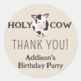 Heilige Koe Dank u Boerderij Dierenfeest Ronde Sticker