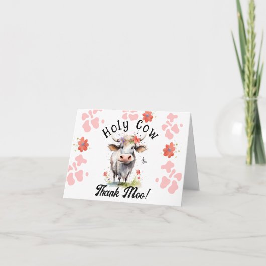Heilige Koe Dank u Verjaardag Bedankkaart (Voorkant)