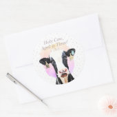  Heilige Koe Derde vaderdag Patroon Ronde Sticker (Envelop)