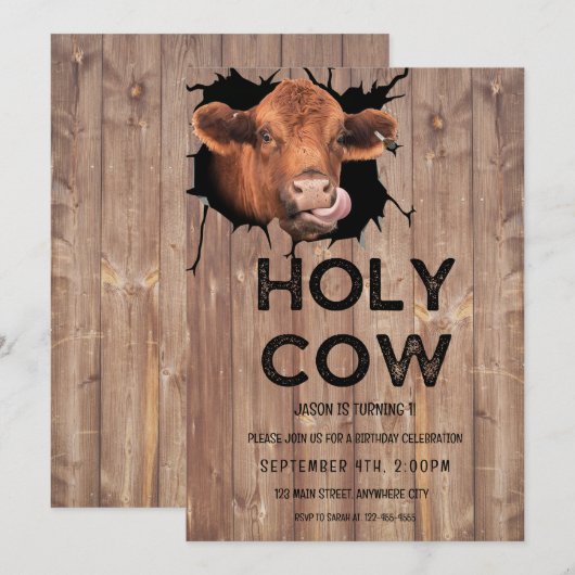 Heilige Koe Eerste uitnodiging van afgelopen zater (Voorkant / Achterkant)