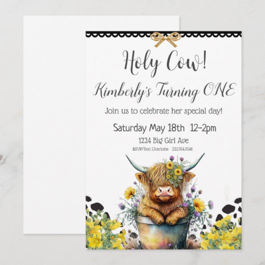 Heilige Koe Eerste uitnodiging van afgelopen zater (Voorkant / Achterkant)