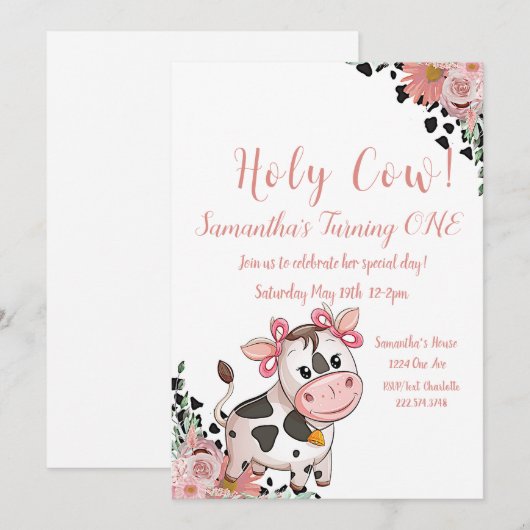 Heilige Koe Eerste uitnodiging van afgelopen zater (Voorkant / Achterkant)