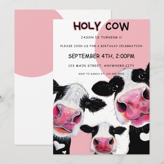 Heilige Koe Eerste uitnodiging van afgelopen zater (Voorkant / Achterkant)