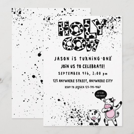 Heilige Koe Eerste uitnodiging van afgelopen zater (Voorkant / Achterkant)