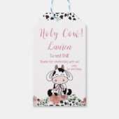 Heilige Koe Eerste verjaardag Cadeaulabel (Voorkant)