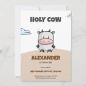 Heilige Koe Eerste verjaardag Cartoon Kaart (Voorkant)