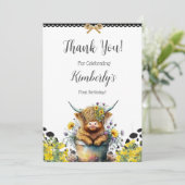 Heilige Koe Eerste Verjaardag, Dank je Bedankkaart (Staand voorkant)