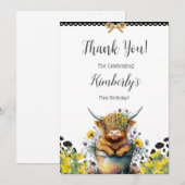 Heilige Koe Eerste Verjaardag, Dank je Bedankkaart (Voorkant / Achterkant)