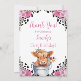 Heilige Koe eerste verjaardag , dank u wel Bedankkaart