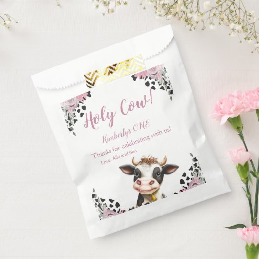 Heilige Koe eerste verjaardag , dank u wel Bedankzakje (Gezegeld)
