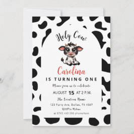 Heilige Koe Eerste verjaardag Feestdagenkaart