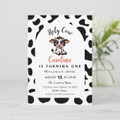 Heilige Koe Eerste verjaardag Feestdagenkaart (Staand voorkant)