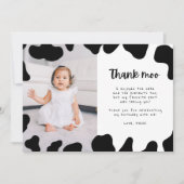 Heilige Koe Eerste verjaardag Foto Bedankkaart (Voorkant)