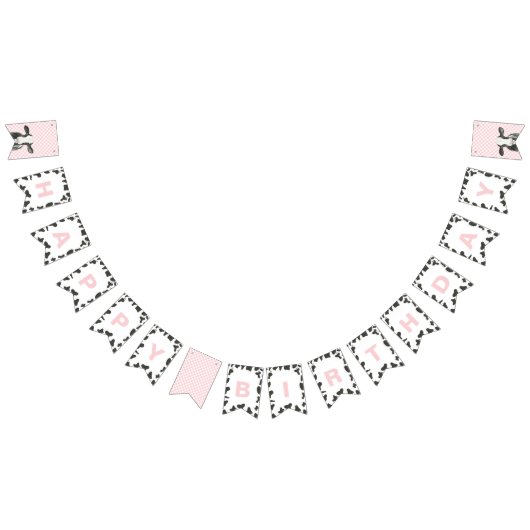 Heilige Koe eerste verjaardag Pink Plaid Koe Print Vlaggetjes (Alle)