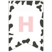 Heilige Koe eerste verjaardag Pink Plaid Koe Print Vlaggetjes (Tweede vlag)