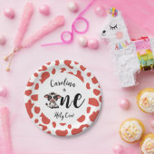 Heilige Koe Eerste Verjaardag roze Papieren Bordje (Feest)